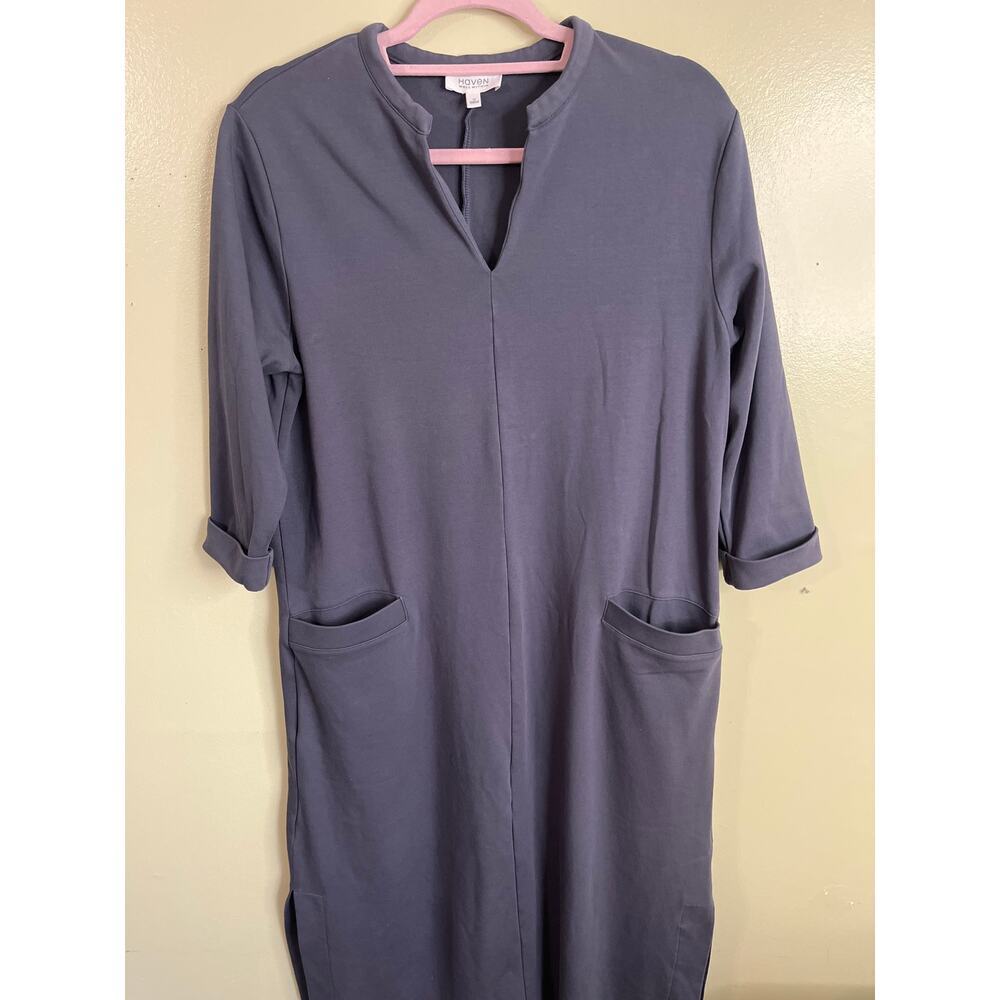 Haven Well Within Polished Lounge Split-Neck Dress, size medium, MSRP $128 - Picture 4 of 12